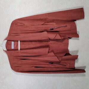 01170 Bagatelle rust faux suede open front jacket S